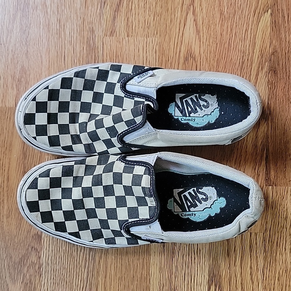 Checkered Slip on Van's (Women's Size 8) Comfy Cush
